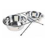 Comedero Bebedero Doble Altura Acero Inox 1,80 Litros Trixie