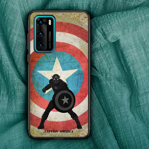 Funda Huawei P40lite Capitan América Minimalista Tpu Uso Rud