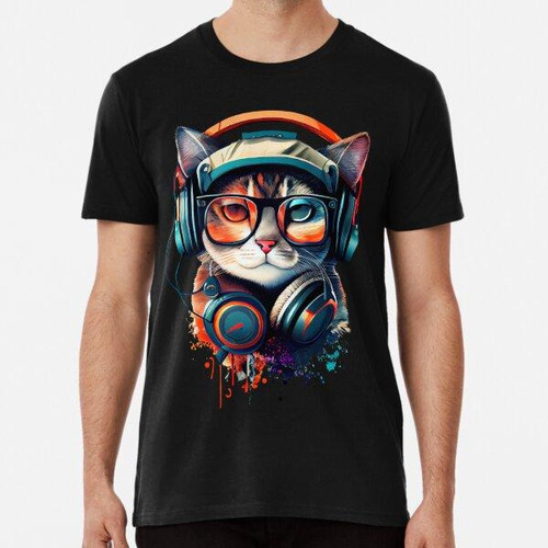 Remera Gato Artista De Harajuku Algodon Premium