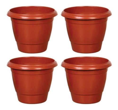 Kit De 4 Vasos Redondos Grandes 21,5 Litros Plantas Jardins