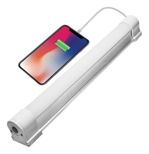 Tubo Led Portatil Recargable Power Bank 3000 Mah Base Iman Color De La Linterna Blanco Color De La Luz Blanco