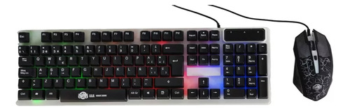 Combo Teclado Mouse Gamer Español Retroiluminado Kit Rgb Usb