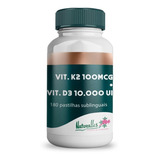 Vitamina K2 100 Mcg + Vitamina D3 10.000 Ui 180 Sublinguais