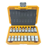 Kit Juego Dados Torx Estrella 1/2 Macho Hembra 18 Piezas Tmk