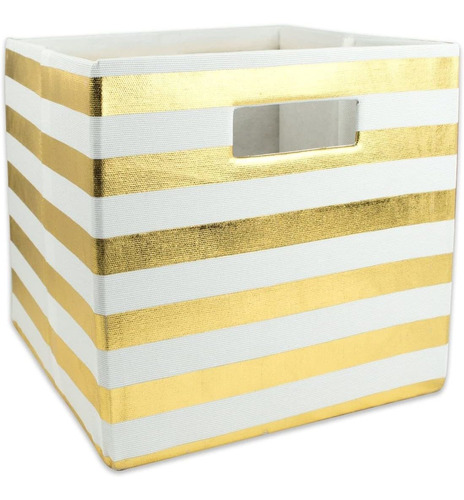 Lineas Dorado Oro Dii Organizador Cubo 33cm Grande Cesta