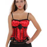 Corset Bustier Saten Rojo Sexy