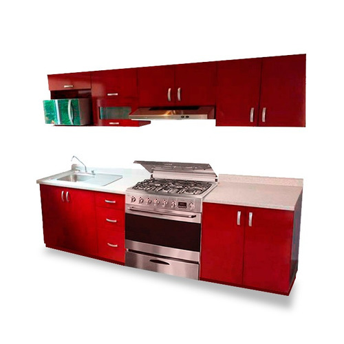 Cocina Integral Moderna Toronto Izquierda /estufa 2.60m Roja