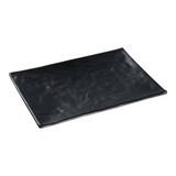 Plato Rectangular 20cm Melamina Jet Black Travessa Set24pz