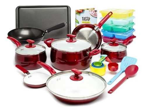 Batería De Cocina Tasty Antiadherente De Cerámica Y Tita 24p