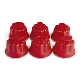 Forma Pote De Gelatina Divertido - 6 Peças - Vermelho 