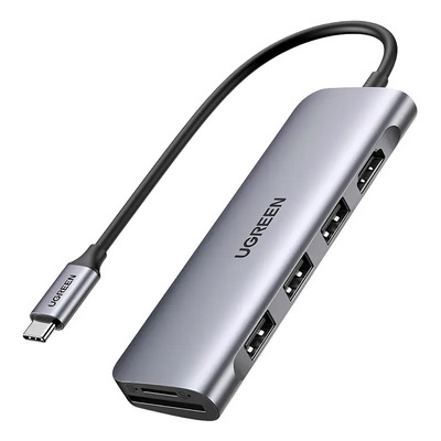 Hub adaptador Ugreen 6 en 1 USB-C microSD\u002FSD Hdmi 4k30hz | Meses sin interés