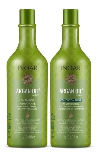 Kit Inoar Shampoo + Condicionador Argan Oil Hidratante Lt