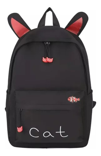 Mochila Con Orejita Gato Bolso Escolar Kawai Juvenil Cat R&r