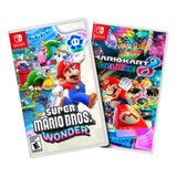 Combo Super Mario Bros Wonder Y Mario Kart 8 Deluxe Switch