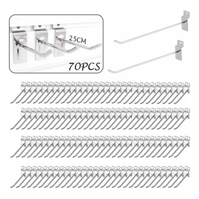 Ote Gancho Exhibipanel 25cm 70 Piezas Metal Galvanizado Panel Ranurado