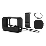 Funda Silicona+ Tapa Lente+ 2 Acc Para Gopro Hero 12 11 10 