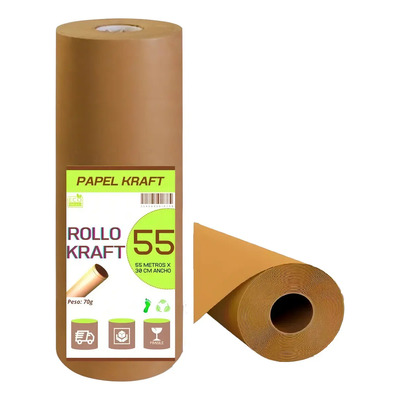 Rollo Papel Kraft Embalaje -envoltura 30cm X 55 Metros Largo | MercadoLibre