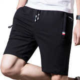 Bermuda Hombre Shorts Casual Con Bolsillos Con Cremallera