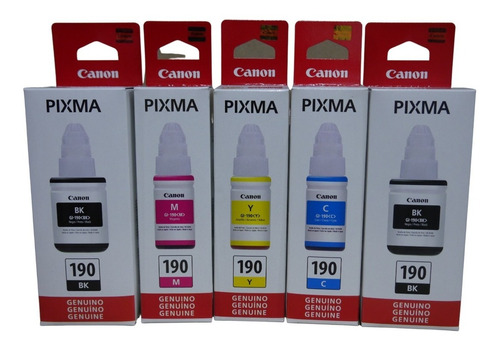 Combo 5 Tintas Original Canon Gi-190 G3102 G3110 G3111 G4100