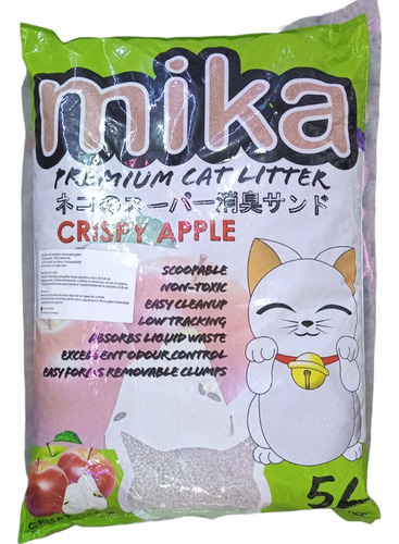 Arena Para Gato Aglutinante Premium Mika Aroma Manzana 4kg