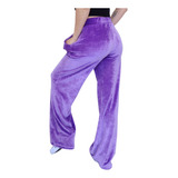 Pantalón Palazzo De Jogging Plush Abrigado Elastizado Mujer 