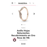 Anillo Pandora Original De Oro Rosa De 14 K Talla 52