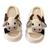 Pantuflas De Vaca Para Mujer Y Hombre Suaves Cómodas Lino