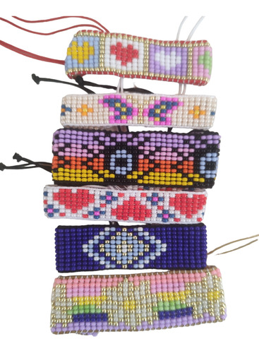 Pack De 50 Pulseras Mostacilla Checha Diseños Variados