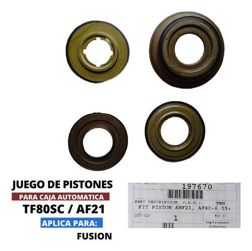 Juego De Piston Tf80sc / Tf81sc / Af21 Ford Fusion Foto 2