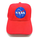 Gorra Nasa Space Roja Bordada Gabardina Adulto Ajustable Sol