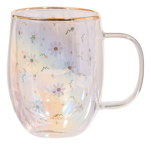 Taza Doble Vidrio Daisies 300 Ml