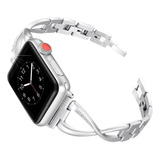 Pulsera De Metal Con Diamantes Para Apple Watch