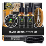 Kit De Aseo Para Barba, Con Alisador De Barba, Aceite De Bar