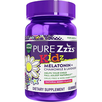 Vicks Pure Zzzz Kidz Sleep + Chamomilla Y Lavanda 48 Gomitas Sabor Frutos rojos | Envío gratis