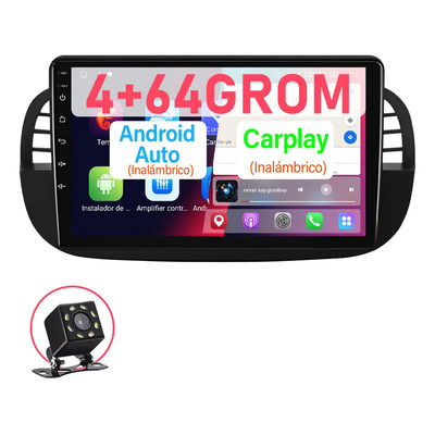Radio Estéreo Para Fiat 500 2007-2015 Carplay Gps Fm 4+64gb | Meses sin interés