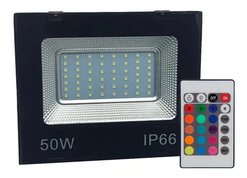 Refletor 50w Rgb Colorido Led Ip66 Holofote Controle