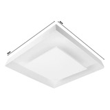 Lustre Sobrepor Quadrado Iluminação Decorativa Luz Indireta Cor Branco 110v/220v (bivolt)