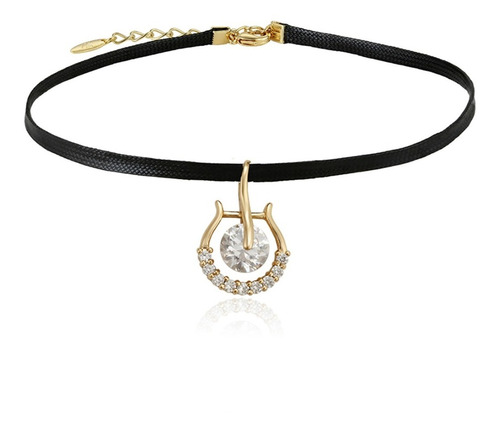 Gargantilla Choker Gatito Oro 18k Lam Diamante Ruso Calidad 