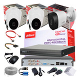 Kit Cctv 5 Megapíxeles Dahua Dvr 4 Ch + 3 Cámaras + Accesori