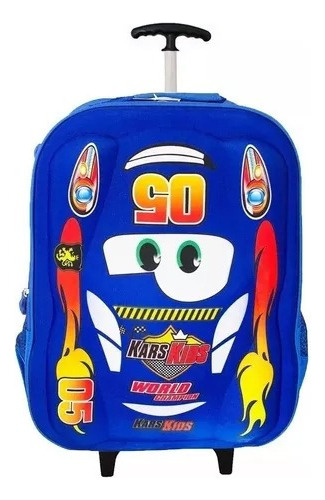 Mochila Carros 3d Infantil Masculina Rodinhas Escolar Cl1 