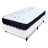 Bf Colchões D33 Cama Box Com Colchão Solteiro Espuma Selada 78x188x62cm