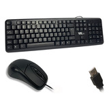 Kit Teclado Mouse Usb Com Fio Básico Barato  Pc Notebook