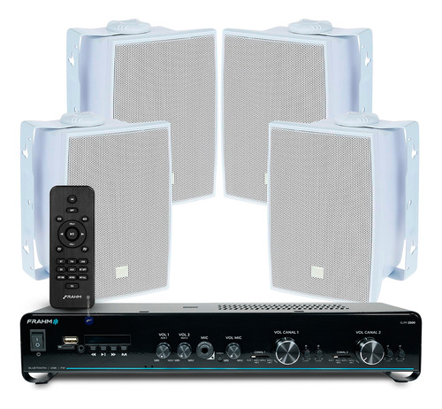 Kit Som Ambiente Jbl 04 Caixas C321 + Amplificador Bluetooth