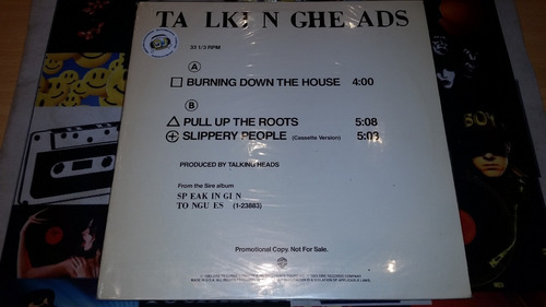 Talking Heads Burning Down The House Promo Vinilo Maxi Usa