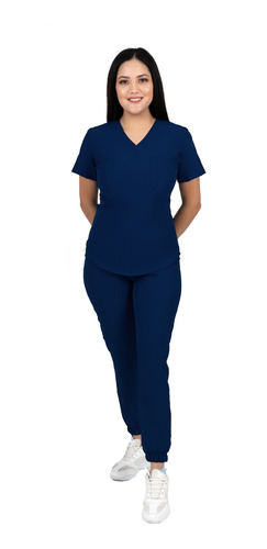 Pijama Quirurgica Jogger Antifluidos Mujer Azul Marino