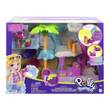 Polly Pocket Pollyville Auto-lavado Muñeca Flamingo Agua 