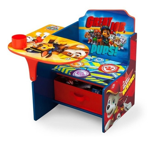 Escritorio Pupitre De Madera Infantil Paw Patrol