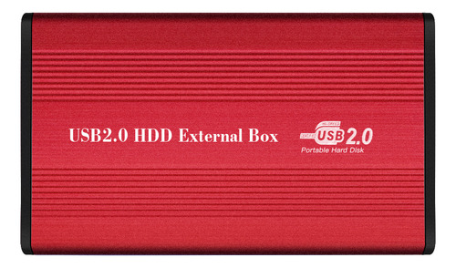 Carcasa De Disco Duro Hard Ide Hdd A Usb 2.0, Caja Roja, Alu