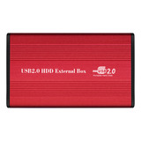 Carcasa De Disco Duro Hard Ide Hdd A Usb 2.0, Caja Roja, Alu