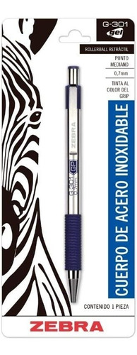 Pluma De Gel Bolígrafo Premium Zebra G 301 Tinta Azul/negra